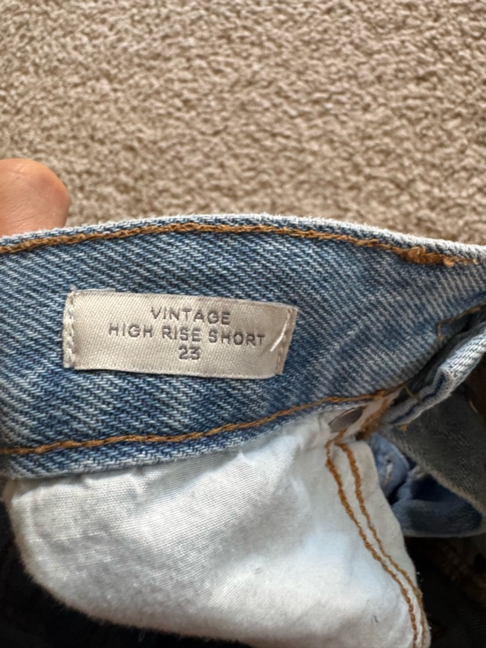 Pacsun Jean Shorts Vintage High Rise Women's Sz 25 Blue Distressed Raw Hem - Picture 5 of 7